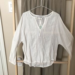 Rails White Linen Blouse - Small